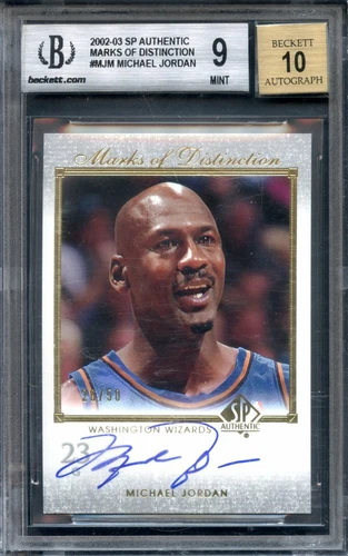 2002-03 SP Authentic Michael Jordan Auto Marks of Distinction BGS 9 Auto 10
