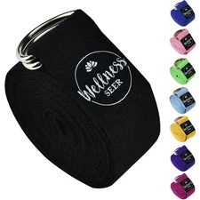 Yoga Stretch Strap Adjustable D-Ring Buckle Belt Gym Waist Leg Fitness Cotton