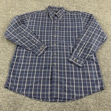 JOS. A. Bank Button Down Dress Shirt Mens Large Blue Long Sleeve Front Pocket