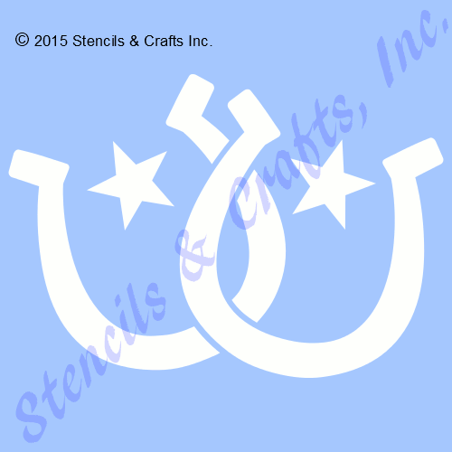 3.75" HORSESHOE STENCIL HORSESHOES STARS HORSE WESTERN CRAFT TEMPLATE PAINT NEW - Picture 1 of 1