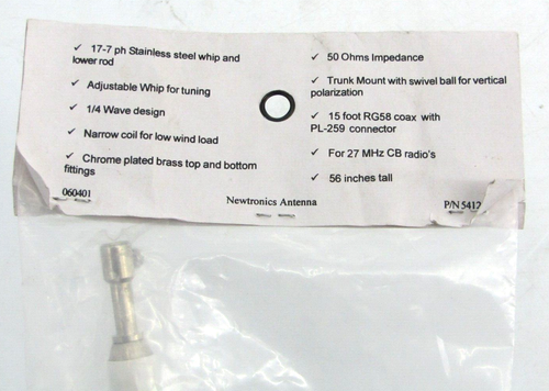 Hustler HQ-27M CB Antenna Stainless Steel w/ Coax + Mount Adjustable Tuning Kit - Afbeelding 11 van 11