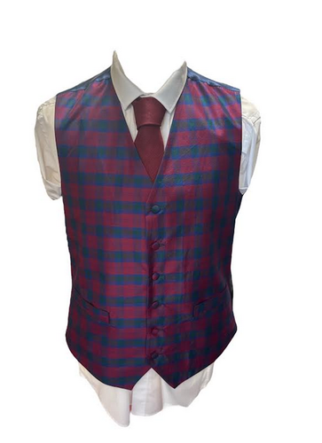 Lindsay Modern Check Tartan Designed Modern Fit Tweed Waistcoat - Picture 4 of 4