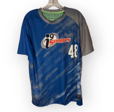 i9 Sports Reversible Shirt Jersey #48 Football Soccer Blue Green