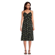 Spring Juniors Sleeveless Ruffle Midi Dress  3XL XXXL 21  New w Tag Black Floral