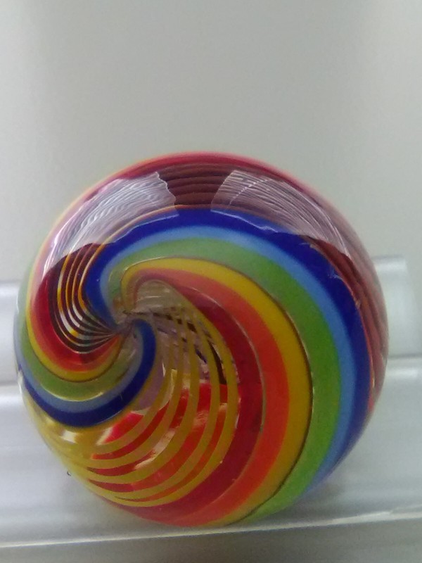 JODY FINE LARGE HAND MADE GLASS LATTICINO MARBLE APPX. 1.16 "