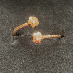 Authentic Gold Plated Crystal Flower Stacking Ring