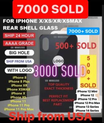 Apple Back Glass NEW Replacement BIG HOLE Lot iPhone X 11 12 13 14 15 16 Pro Max