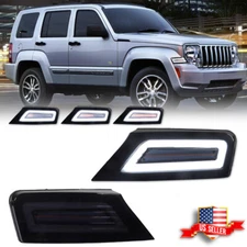 2X Smoke Front Bumper Switchback LED Parking Signal Light For 08-12 Jeep Liberty