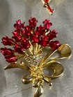 Brooches Pins Roses Various Shapes Rose Theme Vintage Lot  Enamel Metal Cameo — photo 2