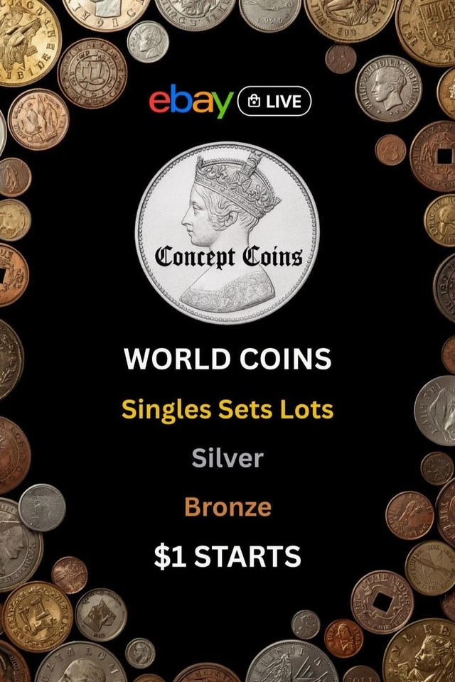 WORLD COIN AUCTION: All $1 Starts; SINGLES SETS LOTS and More!!!!