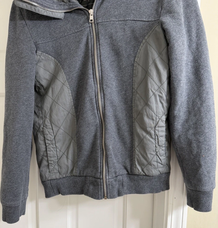 Armani Exchange Faux Fur Fleece Lined Hooded Jacket Men's Sz S - Image 4 of 4