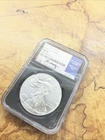 2017 $1 AMERICAN SILVER EAGLE NGC MS70 FIRST DAY OF ISSUE EDMUND MOY SIGNED #43