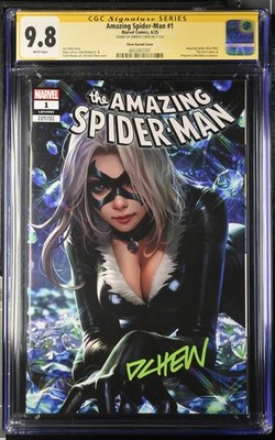 Amazing Spider-Man #1 Derrick Chew Black Cat Trade Variant CGC 9.8 - Signed