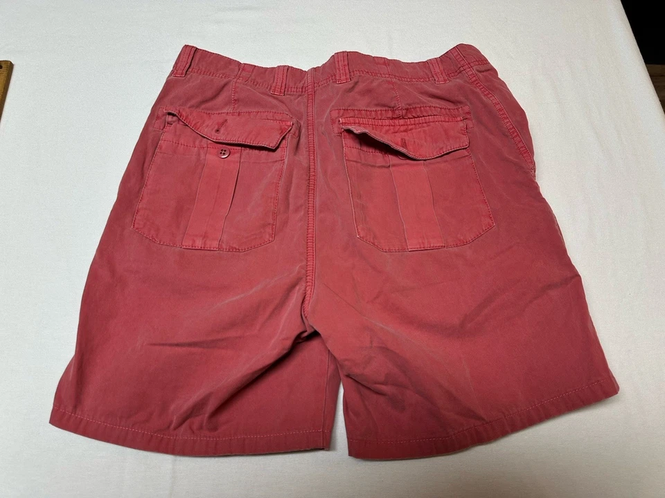 男式 Cremieux 红色棉高尔夫连衣裙平前 4 口袋斜纹布短 32 — 第 3/4 张图片