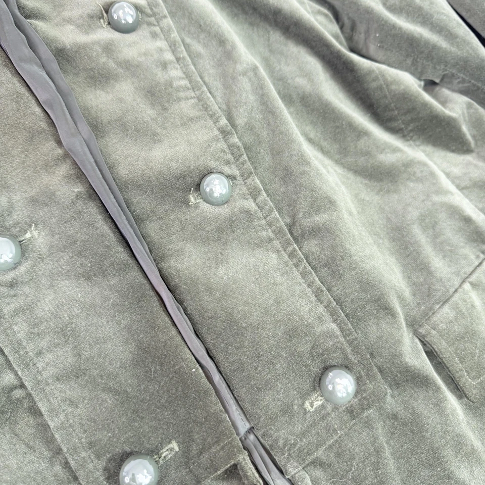 Blazer Talbots Mujer 12W Verde Oliva Terciopelo Doble Pecho Forrado Militar Plus Foto 3 de 4