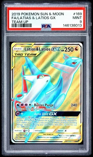 Pokemon Latias & Latios GX Team Up Full Art #169 PSA 9 Mint