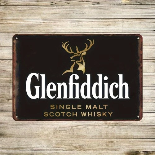 Glenfiddich Single Malt Scotch Whisky Vintage Tin Metal Signs Home Décor 8x12