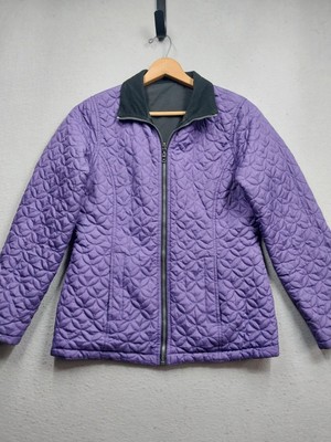 SJB Active Reversible Jacket Womens Small Black Purple Full Zip Activewear