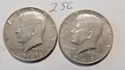 KENNEDY HALF DOLLAR, 1966-P, 1968-D, 40% SILVER---256
