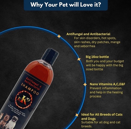 Champú antibacteriano y antifúngico E3 K9 16 OZ por E3K9 Elite Equine Evolution - Imagen 4 de 7