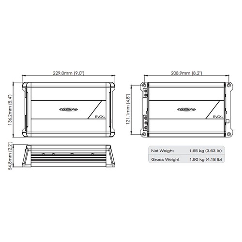 Monoblock-Mini-Verstärker 3000W (1Ω) für Motorräder & Powersports - Bild 11 von 11