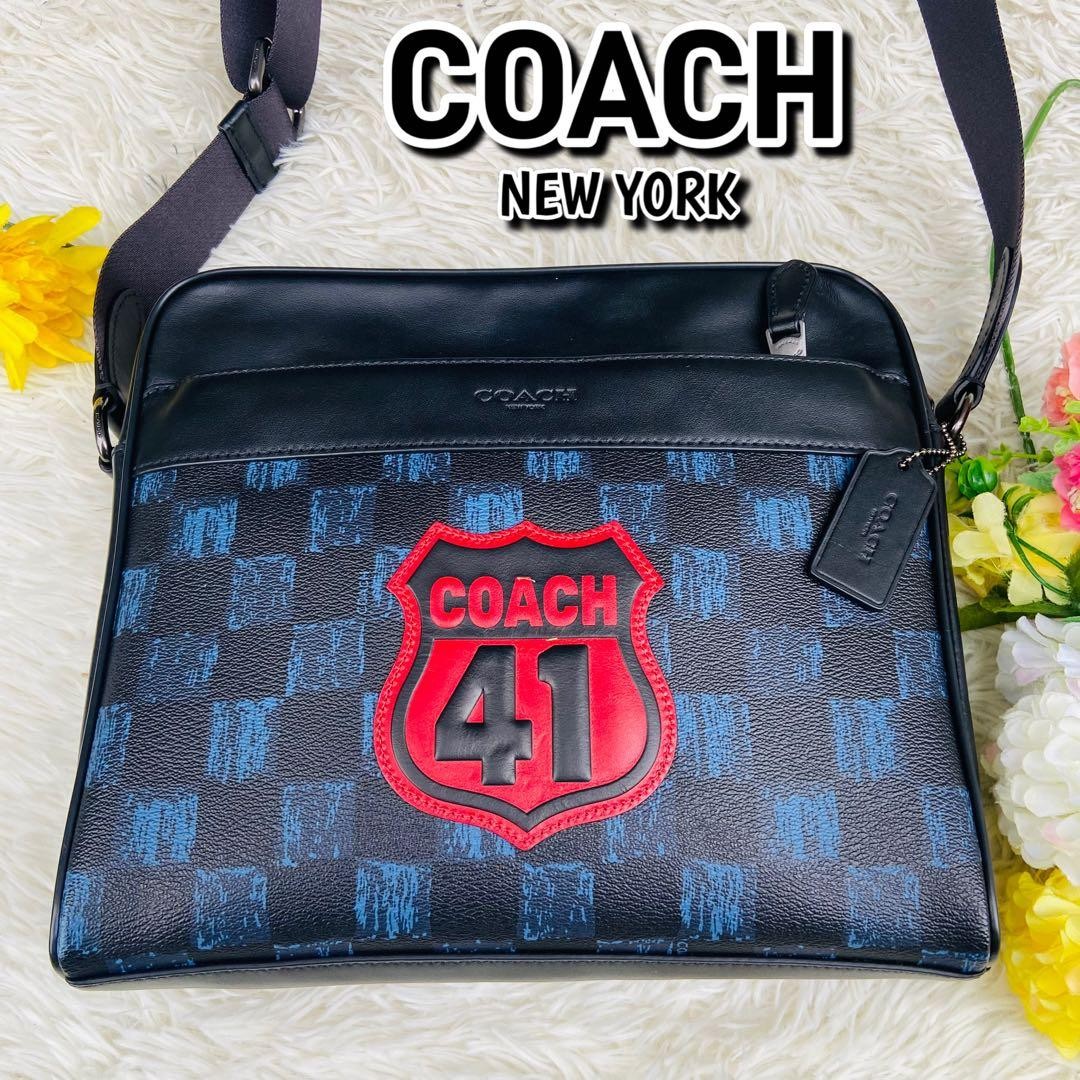 COACH Shoulder Bag Patchwork Checkered Pattern Sh… - image 1