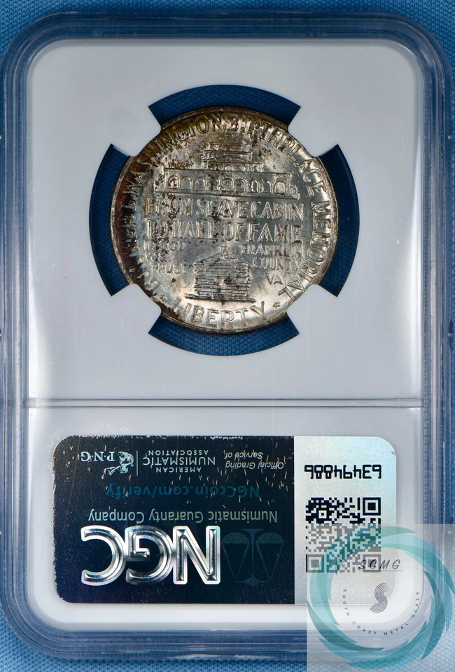 1946  Booker T Washington Commemorative Half Dollar NGC MS66+ w/CAC - Stunning!! - Image 2 of 4