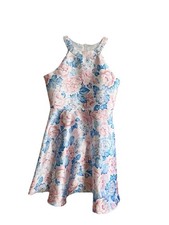 Rare Editions Big Girls Halter Floral Mikado Social Dress Size 14 NWT Macy s