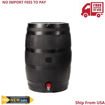 #ad #ad RTS Home Accents Polyethylene 50 Gallon Flat Back Eco Rain Barrel Black Color $70.48