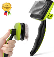 Self Cleaning Slicker Brush for Dogs Cats Lightweight Dog Brush for Shedding Mas