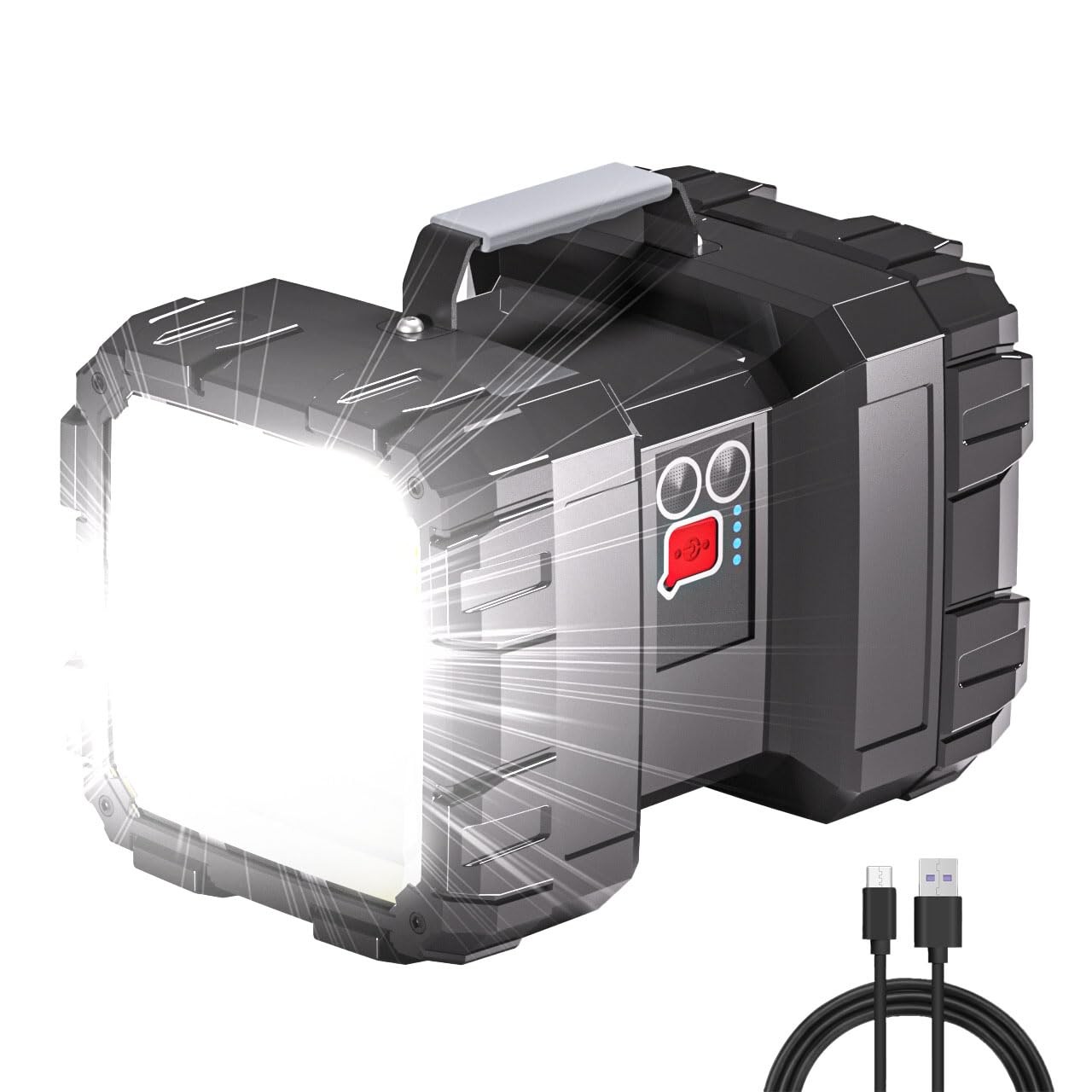 Lampe torche LED rechargeable puissante 10000 mAh longue portée étanche
