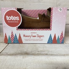 Totes Toasties Memory Foam Brown Slippers, Womens XL Size 9-10 Fast Shipping