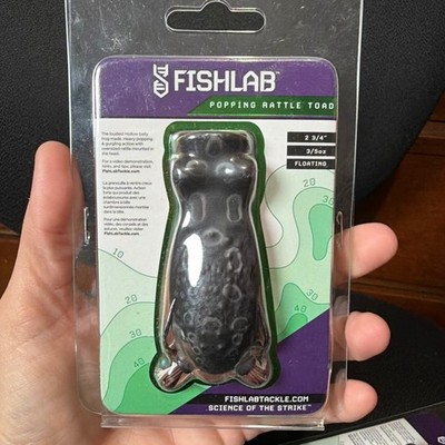 FishLab Popping Rattle Toad Frog Floating 2 3/4'' 3/5 oz Fishing Lure BLACK
