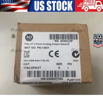 New Allen Bradley 1794-OF4IXT Flex XT 4-Point Analog Output Module US Free Tax