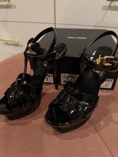 Saint Laurent YSL Black High Heels, Size 37