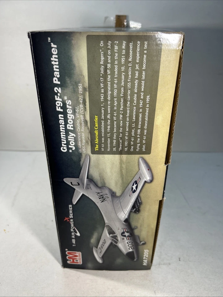 Hobby Master 1/48 F9F-2 Panther US  Navy 61st Fighter Squadron Jolly Rogers USS - Image 4 of 4