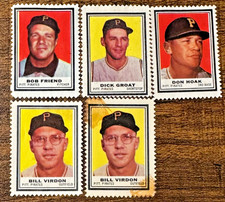 1962 Topps Baseball Stamp PITTSBURGH PIRATES Hoak Virdon Groat Friend LOT OF 5