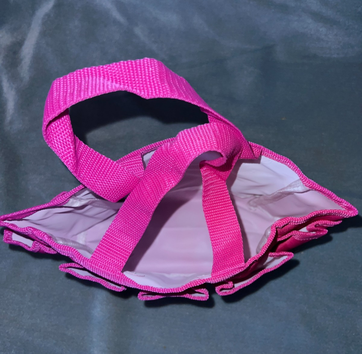 NEW in Bag THIRTY ONE Mini Organizer Tote Pink Circle Spirals 10" x 7" x 4"