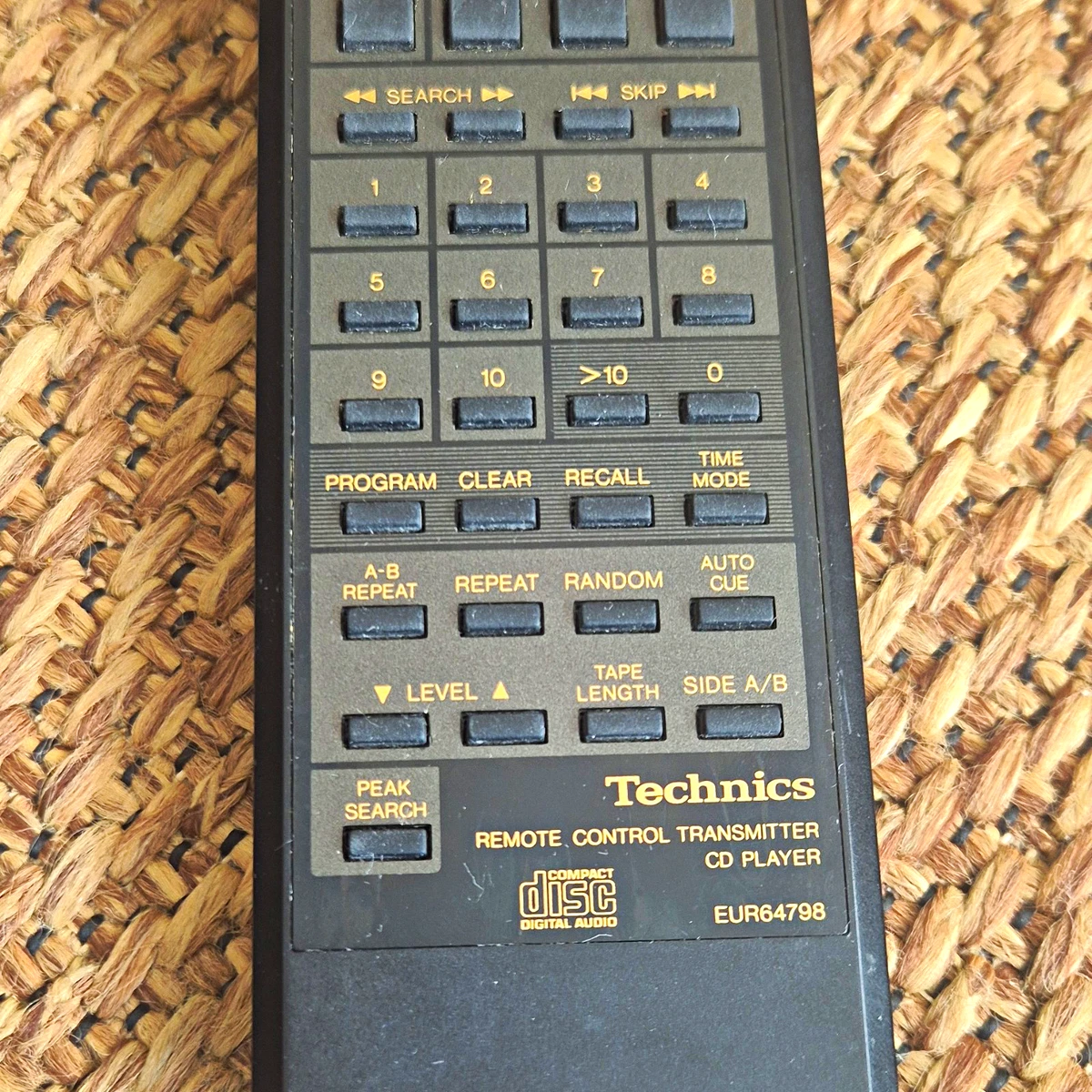 Mando a distancia inalámbrico Technics EUR64798 para reproductor de CD Technics negro