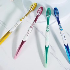 4xHard Bristle Toothbrush Set Dental Care Teeth Whitening Tooth Brush for Adults