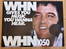 Elvis In Concert WHN 1050 NYC Radio Station Promo Poster / 15 X 20 / 1977