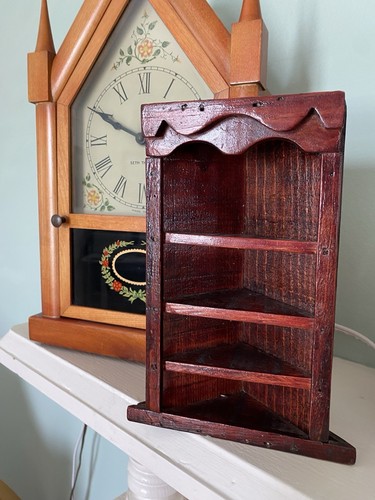 Antique Corner Bookshelf Salesman Sample 8" Maker / Owner Signed FREE SHIPPING