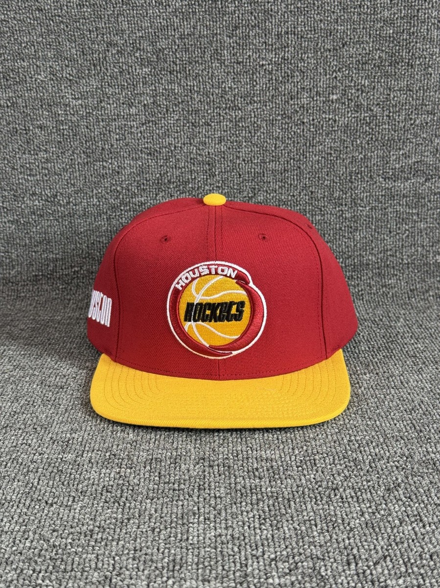 Mitchell & Ness Houston Rockets NBA Old Logo Snapback Red Yellow Hat