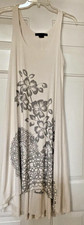 Karen by Karen Kane Midi Hi-Low Dress Sz. M Elegant Grey White