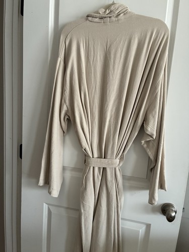 Matouk Kiran Turkish Waffle Knit Bath Robe Large beige Unisex Cotton Bamboo - Picture 8 of 10