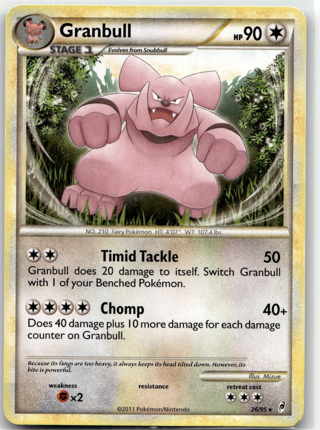 Granbull 26/95 Rare Call of Legends Pokemon HP