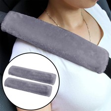 2PCS Soft Faux Sheepskin Seat Belt Shoulder Pads Universal Car Strap Cushion