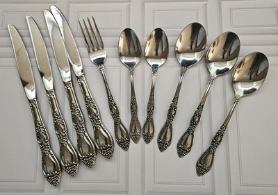 10 Pcs Wm A Rogers Deluxe Oneida Ltd HUNTINGTON Stainless Mixed Lot