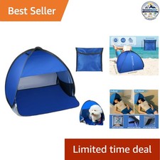 Pop Up Pet Tent Blue 27.5 x 19.6 x 17.7 in UV Sun Shade Phone Compartment