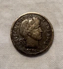 1916 Barber Dime - Full Rims Major Details Toned Partial Liberty